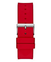 Guess Men's Analog Red Silicone Watch 45mm