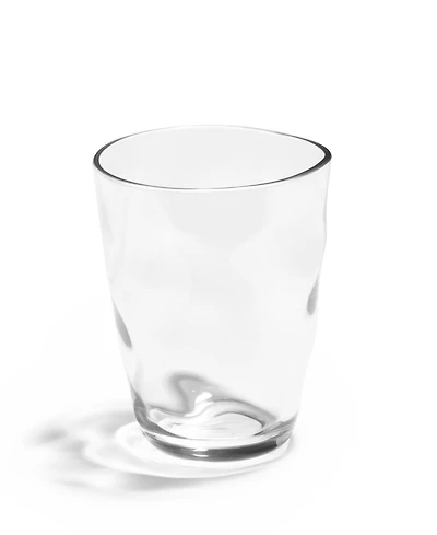 Q Squared Ruffle Clear Tritan Acrylic Double Old Fashion Glasses, Set of 4