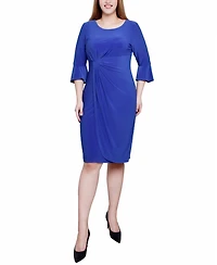 Ny Collection Petite 3/4 Length Trumpet Sleeve Dress