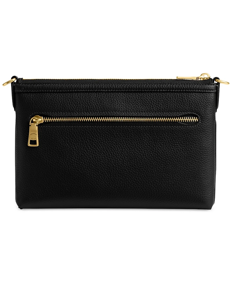Coach Legacy Small Refined Pebble Leather Zip Top Crossbody