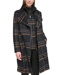 Calvin Klein Womens Wool Blend Belted Wrap Coat