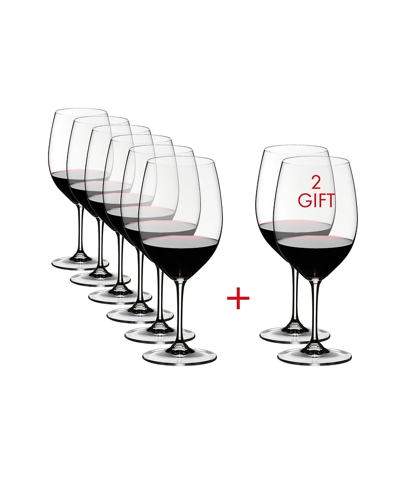 Riedel Vinum Cabernet/Sauvignon Wine Glasses, Buy 6 Get 8