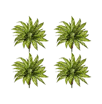 Slickblue Aglaonema Artificial Plant for Low Maintenance Indoor Decor (Set of 4)