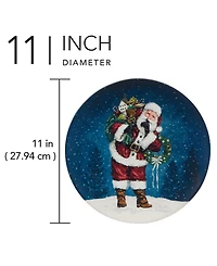 Certified International Santa's Secret Dinner Plates, Set of 4