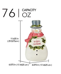 Certified International Snowman Greetings 3D Santa Cookie Jar