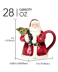 Certified International Santa's Secret 3D Teapot