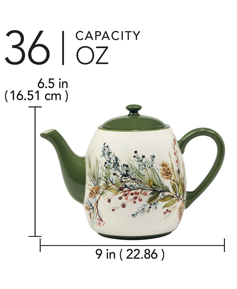 Certified International Winters Forest Teapot