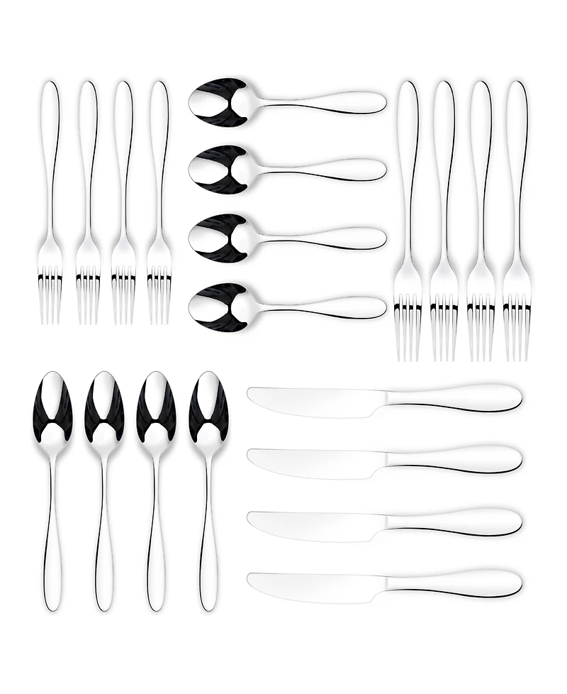 Ornative Amadea Mirror 20 Piece Flatware Set, Service for 4