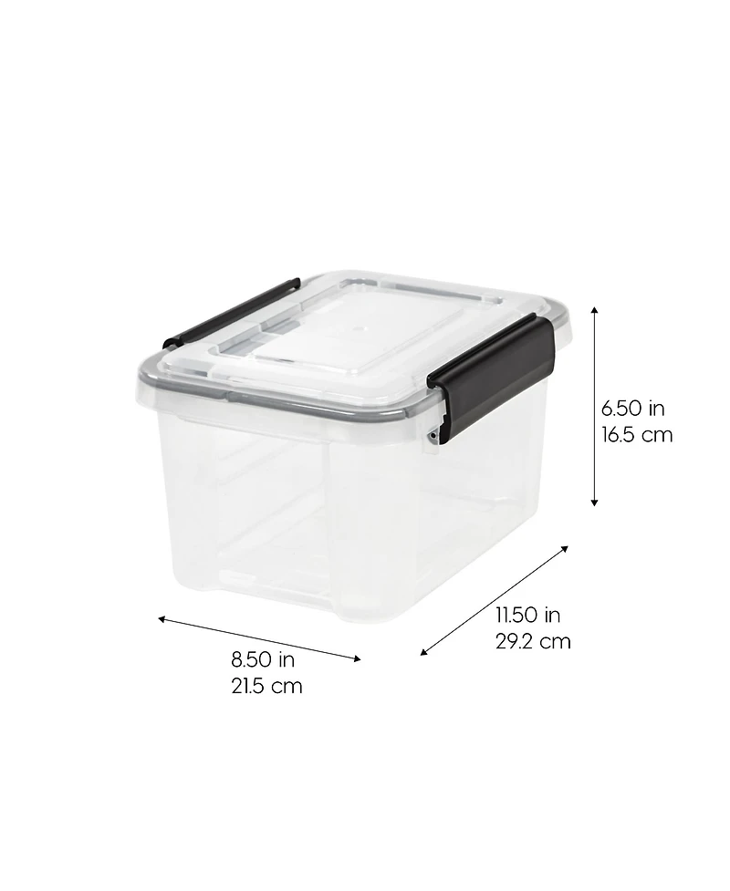 Iris Usa 6 Qt. Plastic Storage Bins with Sealed Lids, Clear Gasket Box