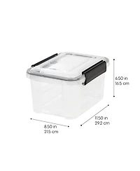 Iris Usa 6 Qt. Plastic Storage Bins with Sealed Lids, Clear Gasket Box
