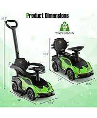 Sugift 3-in-1 Licensed Lamborghini Ride on Push Car with Handle Guardrail