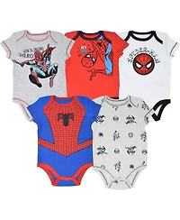 Avengers Baby Boys Spider-Man 5 Pack Bodysuits