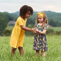 Gerber Baby Girls Midnight Floral Short Sleeve Twirl Dress