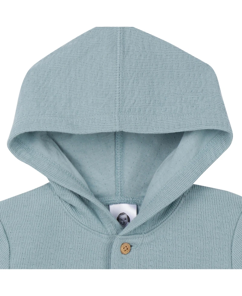 Gerber Baby Boys Hooded Long Sleeve Romper