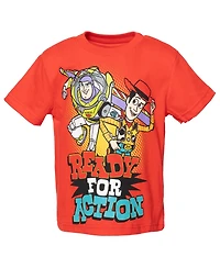 Disney Boys Pixar Toy Story Rex Buzz Lightyear Woody 3 Pack T-Shirts to