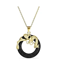 Bling Jewelry Asian Style Jade Dragon Pendant Necklace Sterling Silver 18 Inch Red & Green Disc