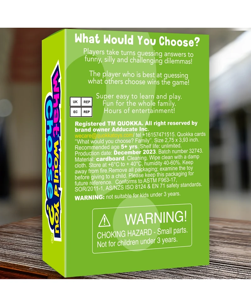 Quokka What Would You Choose - Family Card Game for Kids Ages 6-8