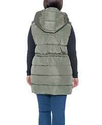Sebby Collection Plus Puffer Vest With Drawstring Waist