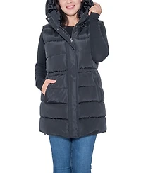 Sebby Collection Plus Puffer Vest With Drawstring Waist