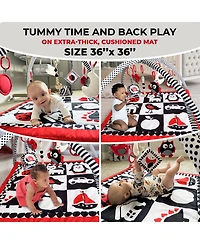 Quokka High Contrast Padded Baby Mat for Floor Tummy Time with 6 Toys