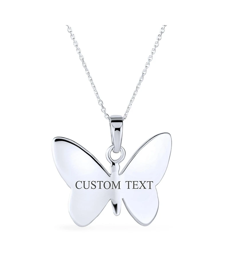 Bling Jewelry Fine Iridescent Color Changing Rainbow Abalone Shell Inlay Butterfly Pendant Necklace Sterling Silver With Chain