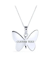 Bling Jewelry Fine Iridescent Color Changing Rainbow Abalone Shell Inlay Butterfly Pendant Necklace Sterling Silver With Chain