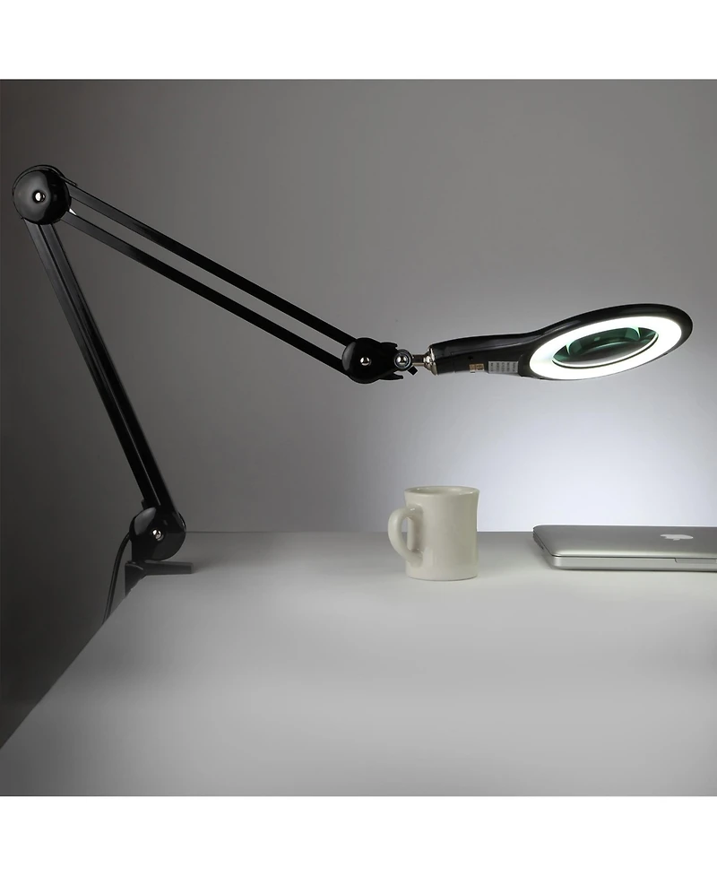 Brightech Lightview Pro Led Screw Clamp Magnifier Desk Lamp - (2.25x) 5 Diopter