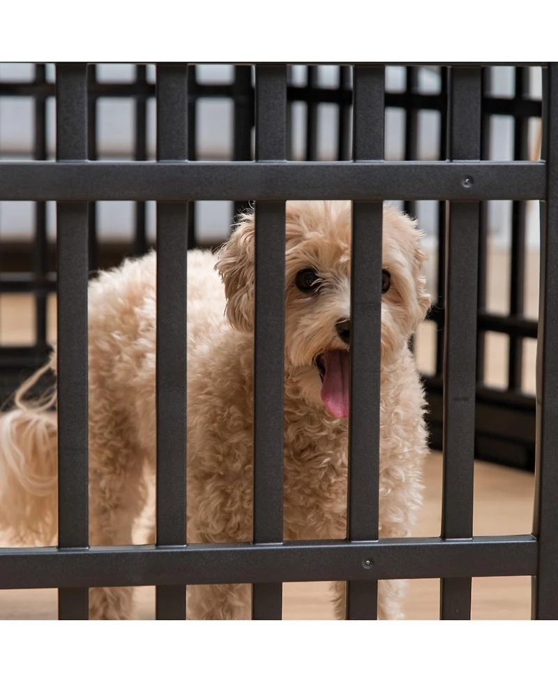 Iris Usa 24" Exercise 4-Panel Pet Playpen with Door, Dog Playpen, Puppy Playpen, for Puppies and Small Dogs, Keep Pets Secure, Easy Assemble, Fold It