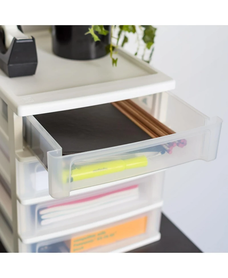 Iris Usa 2Pack 4 Drawers Plastic Clear View Desktop Storage Organizer