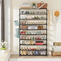 Tribesigns 10-Tier Shoe Rack Shelf, Large Capacity Storage Organizer for Closet, Entryway, Living Room, Hallway, Space-Saving Tower, Storage Organizat