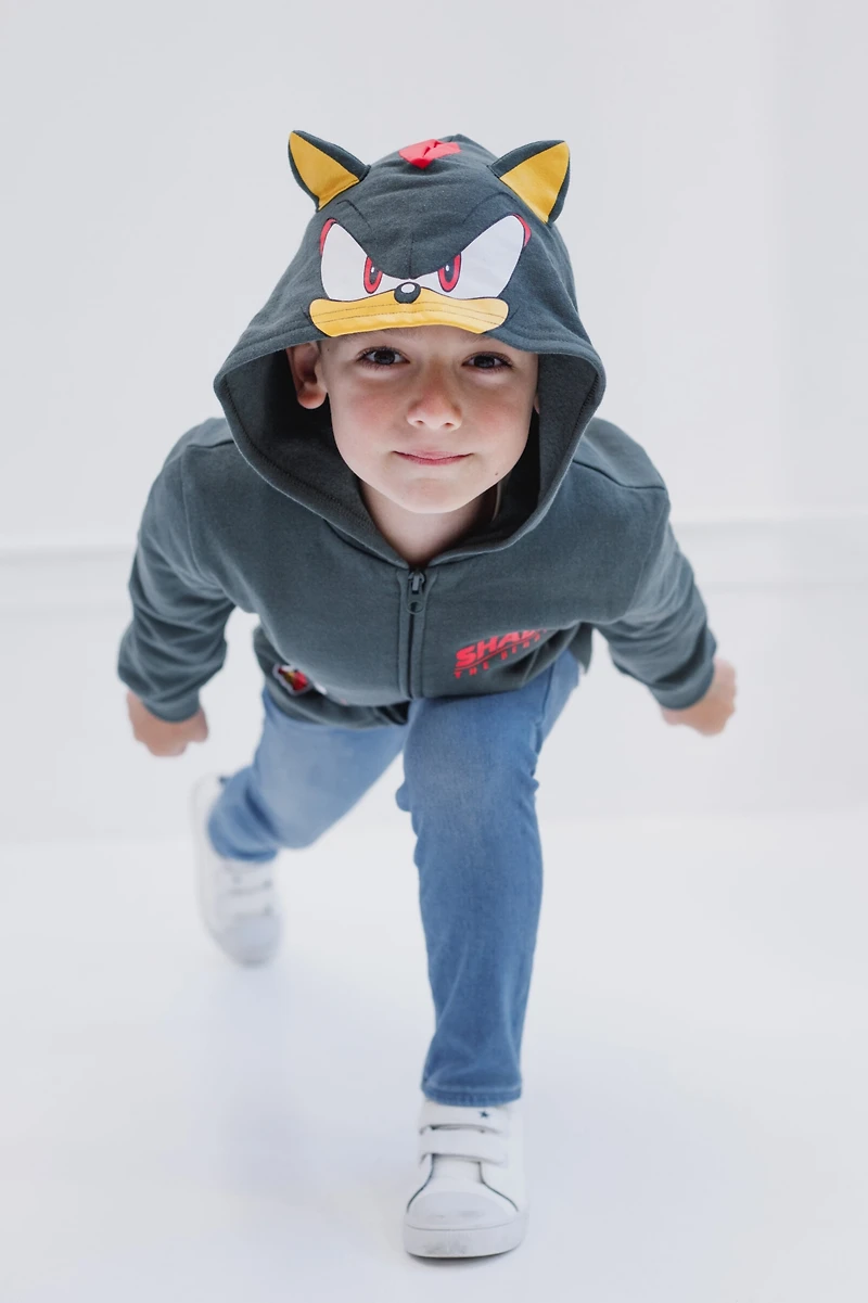Sega Little Boys Sonic The Hedgehog Fleece Zip Up Hoodie