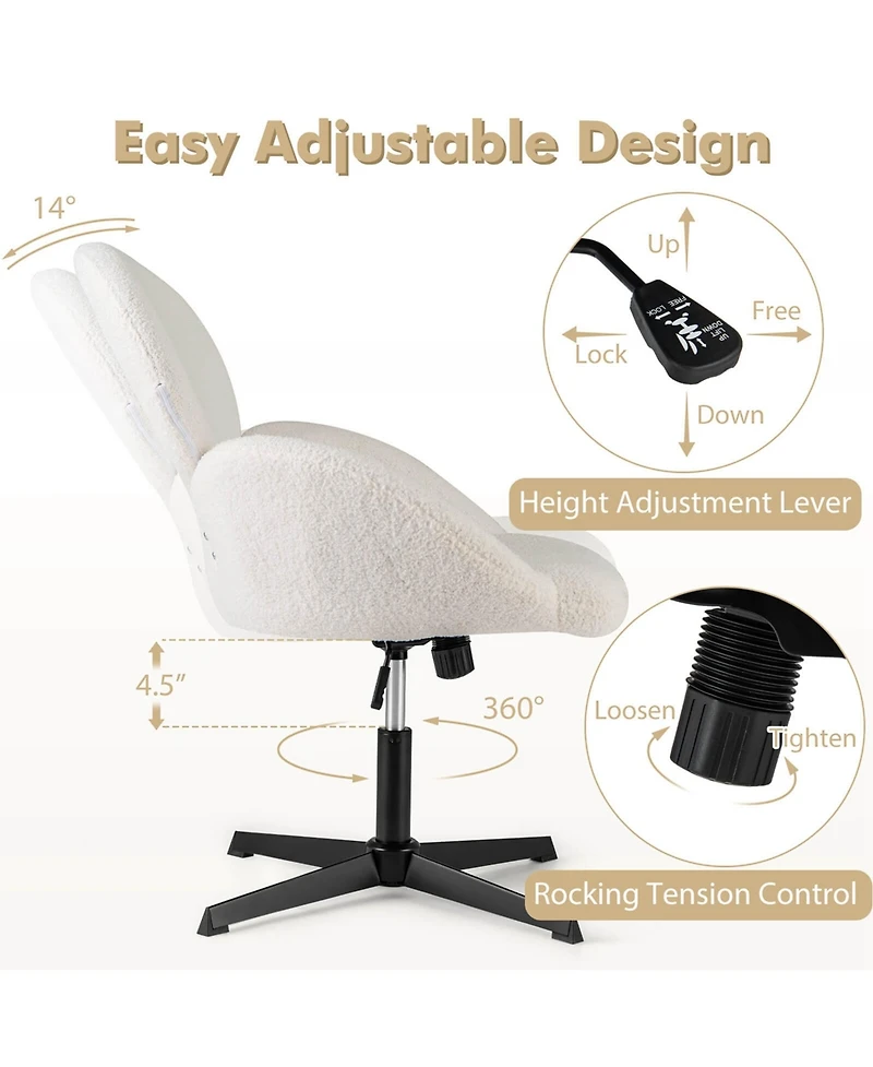 Criss Cross Chair Swivel Cross Legged Chair with Adjustable Height for Home Office