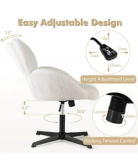 Criss Cross Chair Swivel Cross Legged Chair with Adjustable Height for Home Office