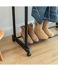 Iris Adjustable and Extendable Double-Rod Clothes Garment Rack