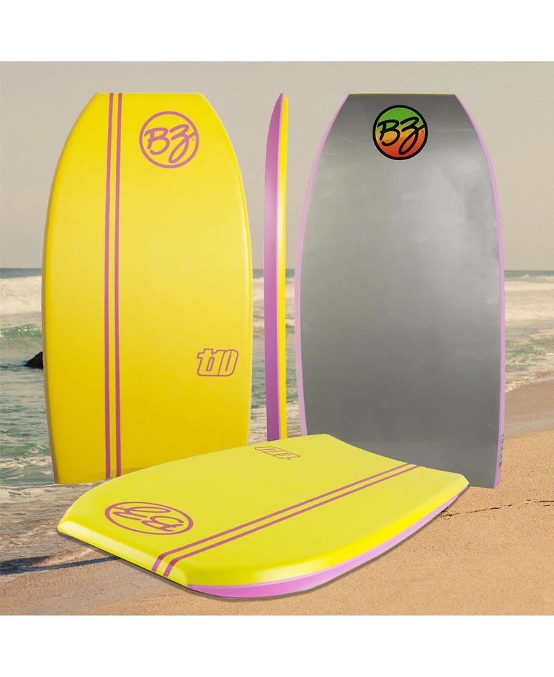 Bz T-10 42" Bodyboard, Clipped Crescent Tail Body Board with Hdpe Slick Pe Core, 8lb Green Cell Deck for Beach Surfing