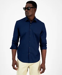 Alfani Men's Modern Classic-Fit Stretch Solid Button-Down Shirt, Created for Macy's