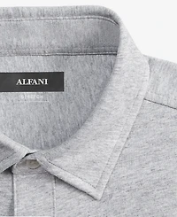 Alfani Men's Classic-Fit Heathered Jersey-Knit Button-Down Shirt, Created for Macy's