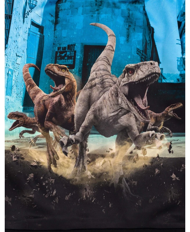 Jurassic World Little Boys Park Blue T-Rex Fleece Pullover Hoodie to