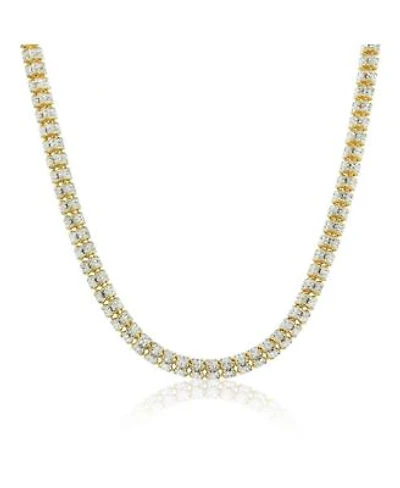 Simona Sterling Silver 5mm D C Ice Barrel Chain Two Tone