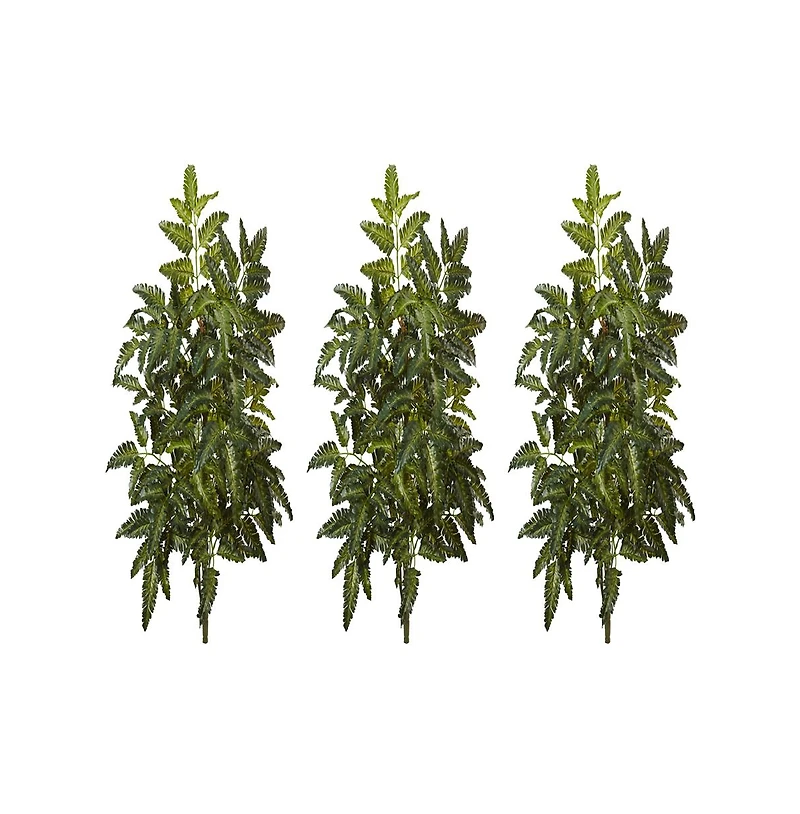 Slickblue Bracken Fern Artificial PlantBracken Fern Artificial Plant for Natural-Looking Greenery (Set of 3)
