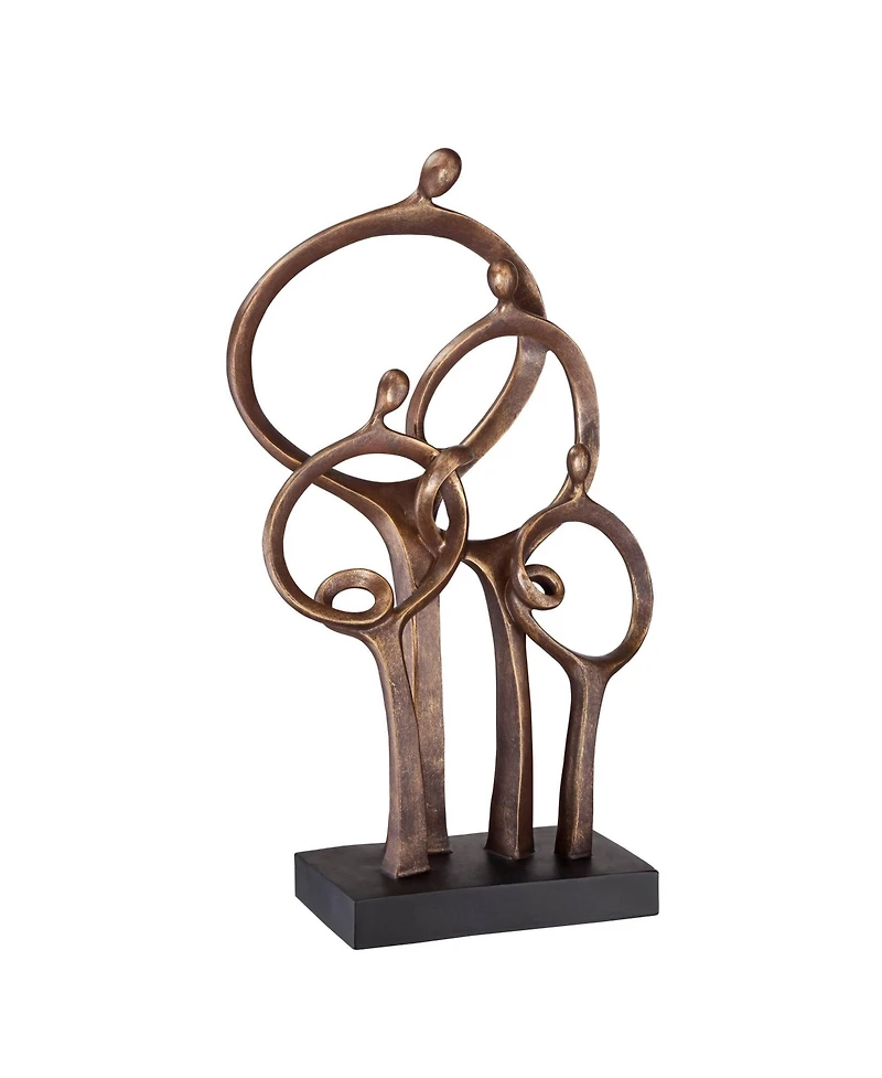 Kensington Hill Abstract Family Modern Rustic Standing Sculpture Tall 19 1/4" High Bronze Brown Cast Resin for Living Room Dining Bathroom Bedroom Off