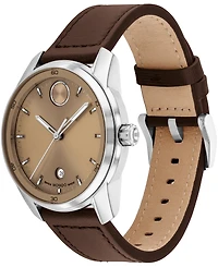 Movado Men's Bold Verso Swiss Quartz Brown Leather Watch 42mm