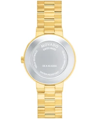 Movado Women's Sapphire Swiss Quartz Yellow Pvd Diamond Accent Watch 28mm