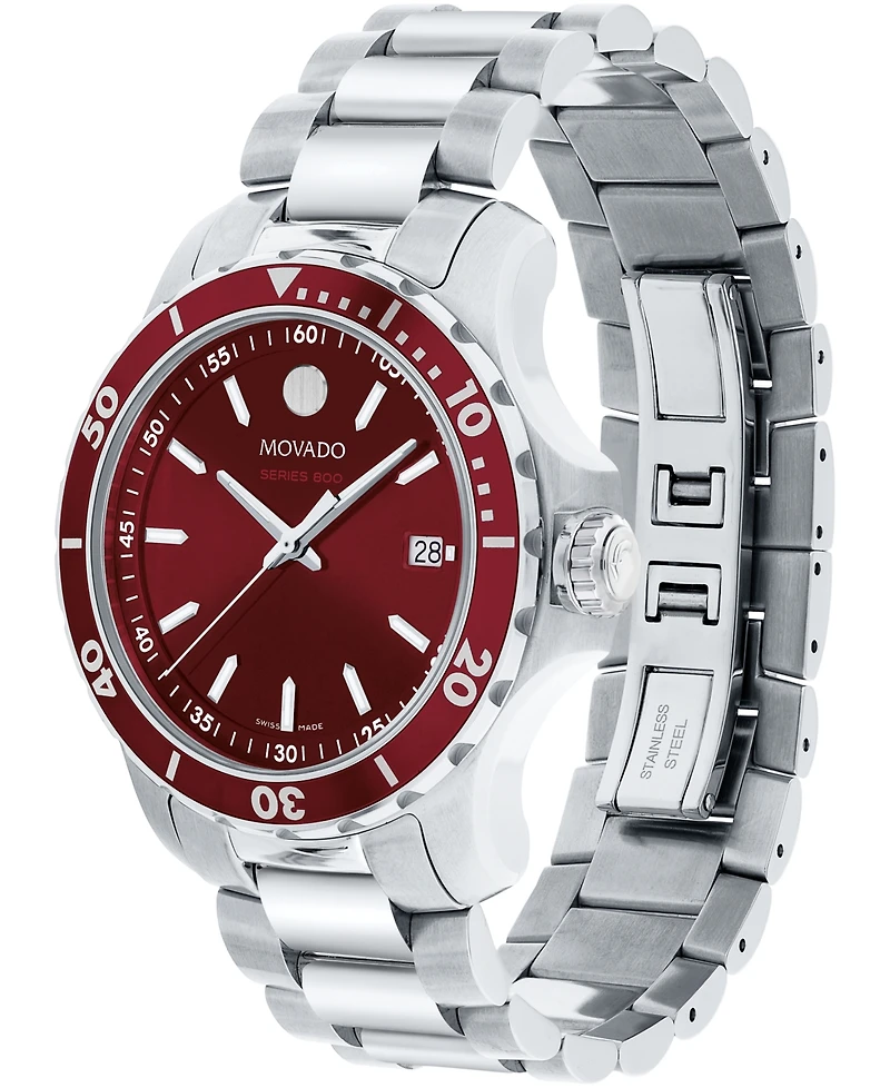 Movado Men's Series 800 Swiss Quartz Stainless Steel Watch 40mm