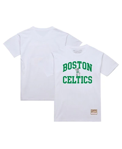 Mitchell & Ness Men's White Boston Celtics Hardwood Classics Vintage Warm Up T-Shirt