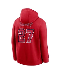 Nike Men's Mike Trout Red Los Angeles Angels Player Name Number Club Pullover Hoodie