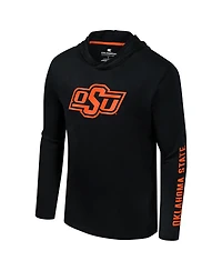Colosseum Men's Black Oklahoma State Cowboys Logo Lockup Active Blend Long Sleeve T-Shirt Hoodie