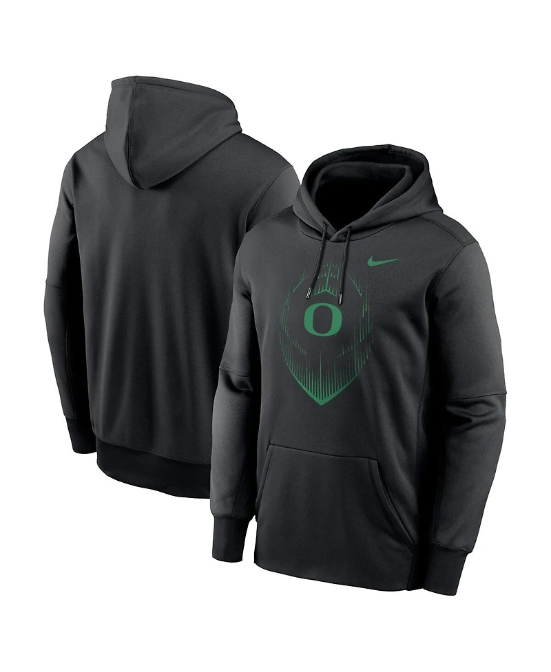 Nike Men's Black Oregon Ducks Football Icon Performance Fleece Pullover Hoodie