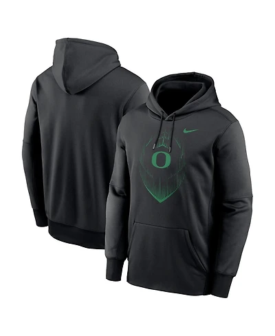 Nike Men's Black Oregon Ducks Football Icon Performance Fleece Pullover Hoodie