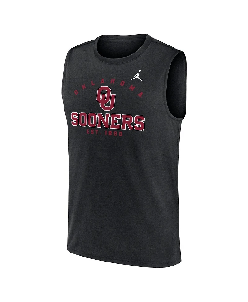 Jordan Men's Black Oklahoma Sooners Primetime Legend Lock Up Performance Muscle Tank Top